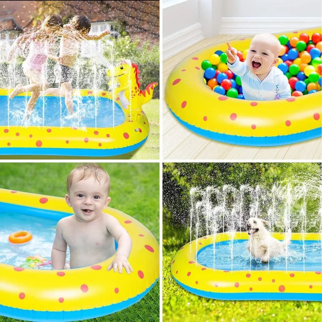Piscine Gonflable Dinosaure avec Fontaine