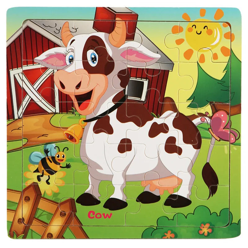 Puzzle en bois pour enfants – Animaux