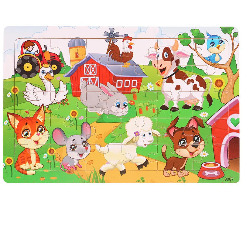 Puzzle 3D en bois – Cartoon