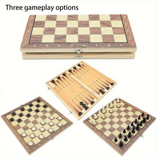 Jeu 3-en-1 – Échecs, Backgammon et Gobang